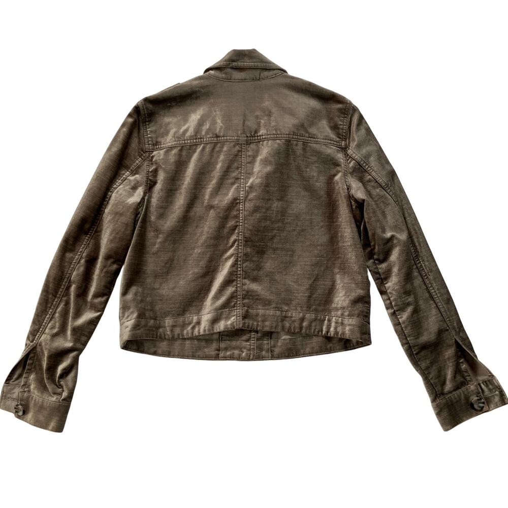 CAbi Velvet Moto Jacket Size Small Brown Artsy Boho - Picture 3 of 6